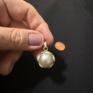 Sterling Silver Faux Pearl Pendant